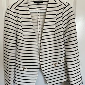 Dynamite Black and White Striped Blazer - Size Large